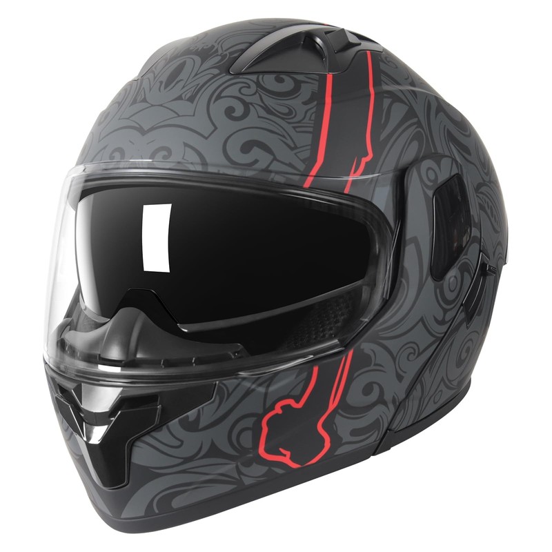 SPARK DOT Approved Modular Flip-Up Dual Visor Motorcycle Full Face