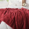 DKRUW Plush Fleece Twin Blanket Marnoon 3D Ribbed Soft Fuzzy