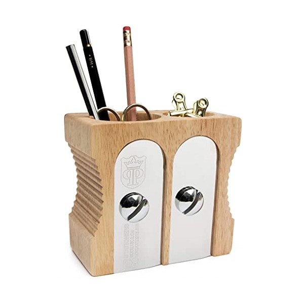 Suck UK Double Pencil Sharpener Desk Tidy and Stationary Holder/ Pen Pot - Perfect for Pens, Pencils, Rulers, Markers and Scissors