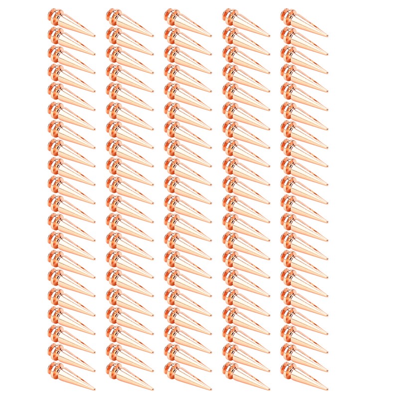 100set Punk Cone Spikes Studs Rose Gold Pointed Electroplating Burr