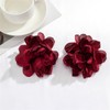 Flower Earrings for Women,Exaggerated Satin Large Rose Flower Earrings Fluffy
