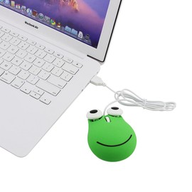 Samudgate Wired Mouse, Cute Frog Shaped USB Small Optical Corded Mice Adorable 1600 DPI Portable Computer Mouse for Travel, Office, Home, Laptop, Computer (Green)