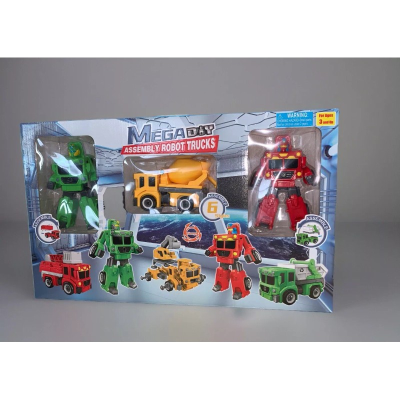 Robot Mega DIY Assembly Robot Trucks 3 Set 6 Styles