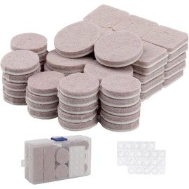 Almohadillas para Muebles, 100Pcs Protectores para Patas en 3 Tamaños, Almohadillas de Fieltro Adhesivas se Pueden Cortar y reducen el Ruido, antiderrapante para Sillas, Mesas, Sofá (Beige)