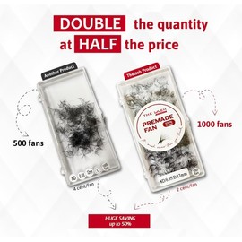 THE LASH SUPPLY THE LASH SUPPLY 1000fans 3D 4D 5D 6D 7D 8D 10D 12D 14D Wispy Premade Fan Eyelashes, C/CC/D Curl, 8-20mm Length, 0.03/0.05/0.07 Thickness, Promade Loose Eyelash Extension Fans, Mixed Length Pack