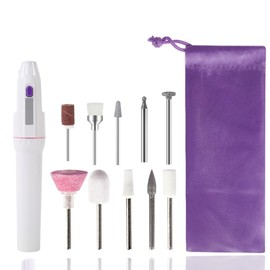 Electric Nail Drill Machine,Wireless Replaceable Battery Nail Drill Electric Kit with 10 Nail Drill Bits for Gel Nails, Manicure Pedicure,Polishing Shape Electric Nail File Kit Nails Tools （White）