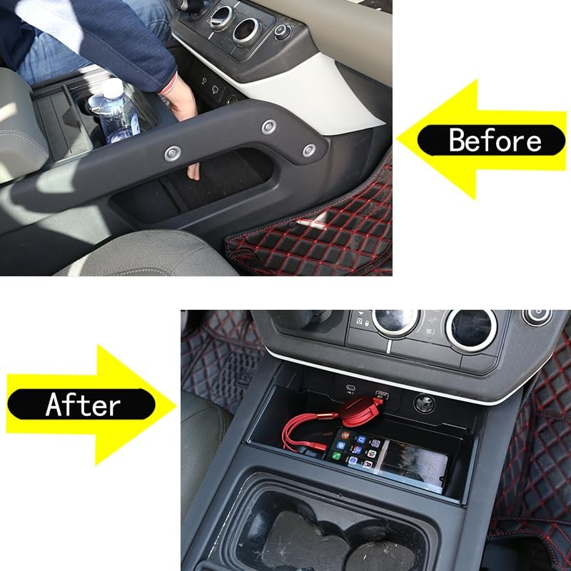 HIRUFAIT Center Console Organizer Tray Compatible with Land Rover Defender