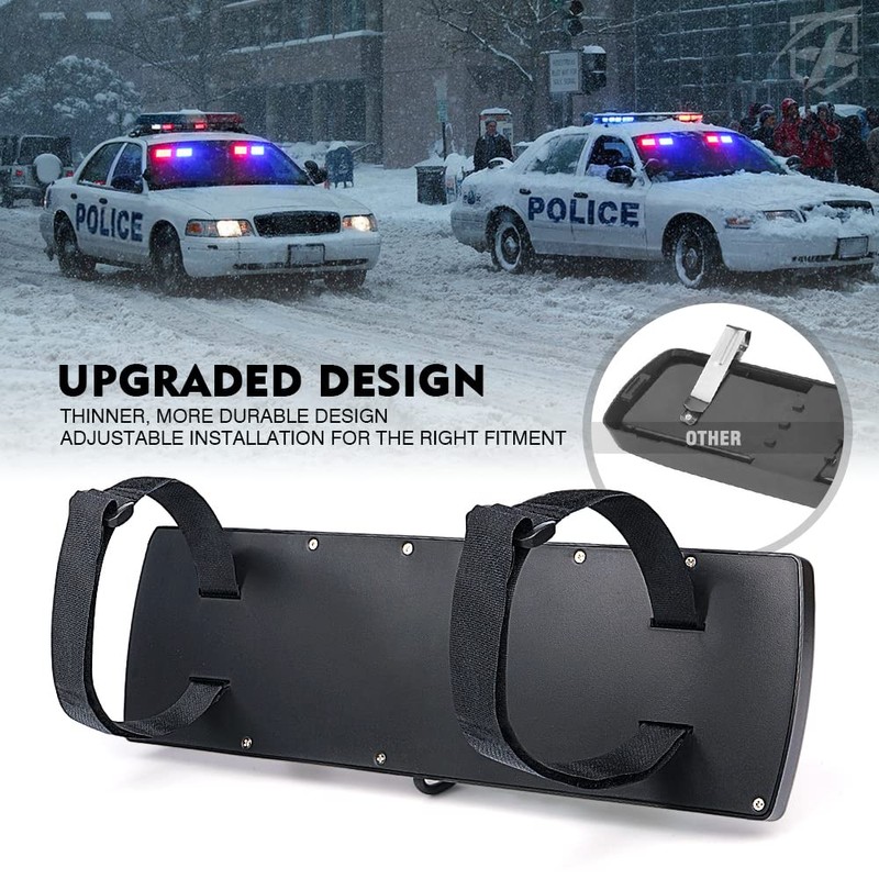 Xprite Red/Blue 2-in-1 Visor Strobe Lights Interior Windshield Emergency Warning