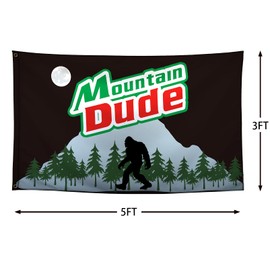 Samitall Mountain Dude Funny Flags Cool Meme Flags For Room Guys College Dorm Bedroom Man Cave Garage Frat Wall Hangings Girls Banner 3x5 Ft