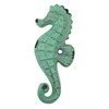 Weathered Cast Iron Seahorse Wall Hooks, Teal, Set of 3