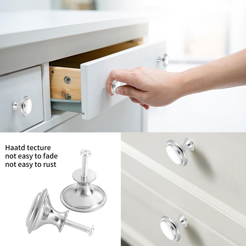 HAFRILY 4Pcs Drawer Knobs 23mm Cupboard Door Knobs Stainless Steel