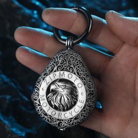 ZIPMOTO for Harley Davidson Key Fob Cover, Pure Copper, Harley Motorcycle Key Case (Key Chain Necklace 2 in 1)