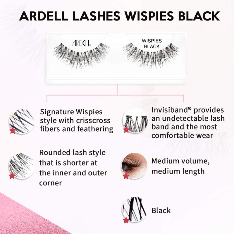 Ardell False Eyelashes Wispies Black (4 Pack)