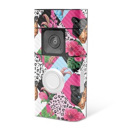 MightySkins Carbon Fiber Skin Compatible with Ring Video Doorbell Plus - Cat Tile | Protective, Durable Textured Carbon Fiber Finish | Easy to Apply, Remove, and Change Styles