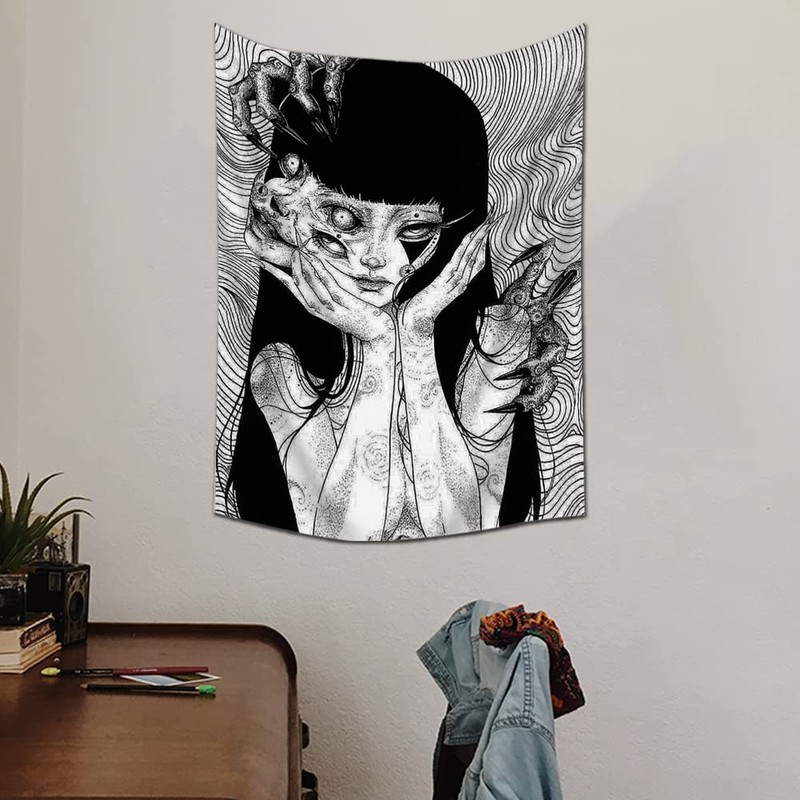 EWRITN Canvas Anime Tomie Revenge Junji Ito Tapestry, Hanging Dorm