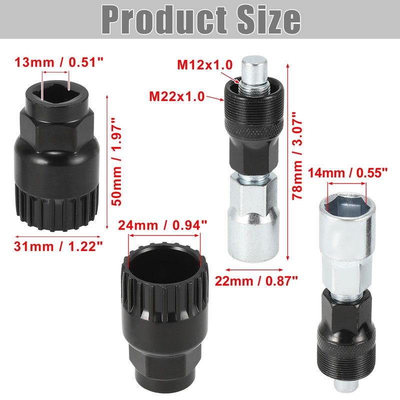 X AUTOHAUX Bicycle Crank Extractor Puller Kit Square Taper Remover