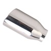 Single Outlet Exhaust Tip Silver Stainless Steel Beveled Mouth Straight