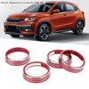 4pcs A/C Air Vent Knob Trims Rings Red Aluminum Alloy
