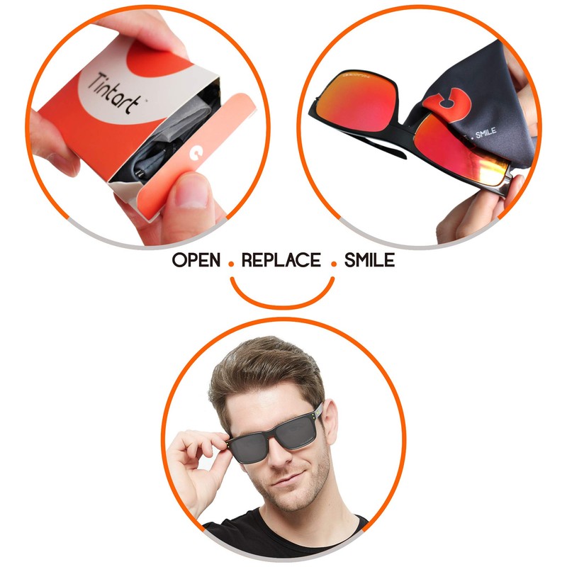 Tintart Oakley Holbrook Mix Polarized Etched Performance Lenses, Carbon Black