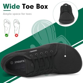 SAGUARO Unisex Knit Barefoot Shoes with Wide Toe Box and Zero-Drop Solhe, Luck Ⅰ, Size 3-13, black, 38 EU