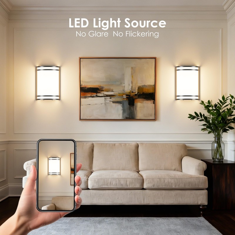 Aipsun Modern Wall Sconces Hardwired Indoor 15W LED Dimmable 3000K