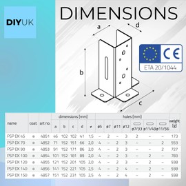 Galvanised Post Support Foot Bracket Open Shoe Heavy Duty for Fence Fixing Pack of: 1 Size: 46mm - 1.8"