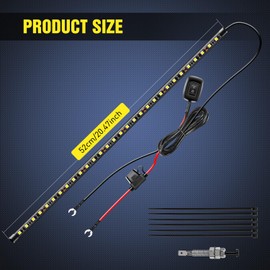 Nilight Under Hood Light Strip 30LED Waterproof Underhood Work Light with On/Off Switch Blade Fuse Engine Bay Repair Light White 12V for Car Truck SUV