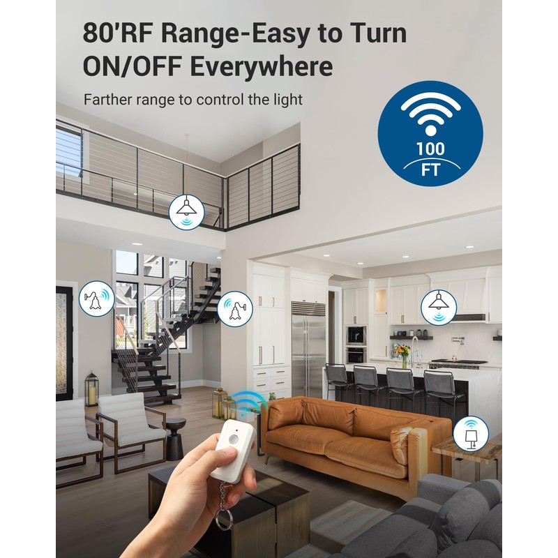 DEWENWILS Remote Control Light Bulb Socket, Wireless Light Bulbs Socket