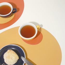 Fenice two-tone table mat place mat, oval oval_indie pink/gray indie pink/gray / 페니체 투톤 테이블매트 식탁매트, 타원타원_인디핑크/그레이인디핑크/그레이