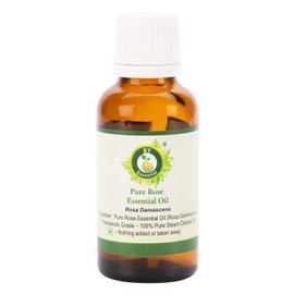 R V Essential Pure Rose Essential Oil 10 ml (0.338 ounces) - Pink Damascena (100% Pure and Natural Steam Distillated) Pure Rose Essential Oil