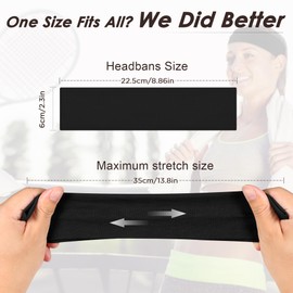 Ztomine Headbands for Women, 8pcs Stretchy Non Slip Soft Cotton Cloth Hair Bands for Sports, Workout, Yoga and Running