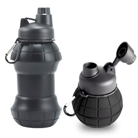 Maynas Spittoon for Chewing Tobacco | Portable Spit Cup, Collapsible Silicone Dip Spitting Accessories | Spill Resistant Spitter Jug with Lid | Travel Spitune 15 Oz, Black