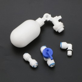 Pxyelec Top Install Mechanical Float Adjustable Float Ball Valve with 1/4" Quick Connect Push in to Connect Tube Fittings, Adjustable Plastic Float Valve for RO Water Reverse Osmosis System