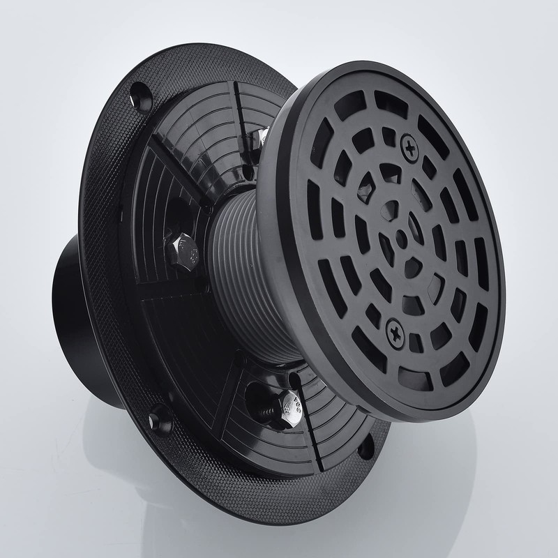 RANDOM Round Shower Drain Kit with Adjustable Base Flange,4 Inch