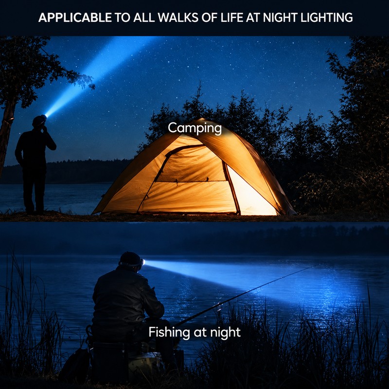 Rechargeable LED Headlamp for Hands-Free Lighting – Wearable Head Flashlight