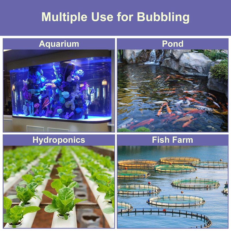 AquaMiracle 2-Pack Aquarium Air Stones 8"x1.25", New Innovative Rubber Air