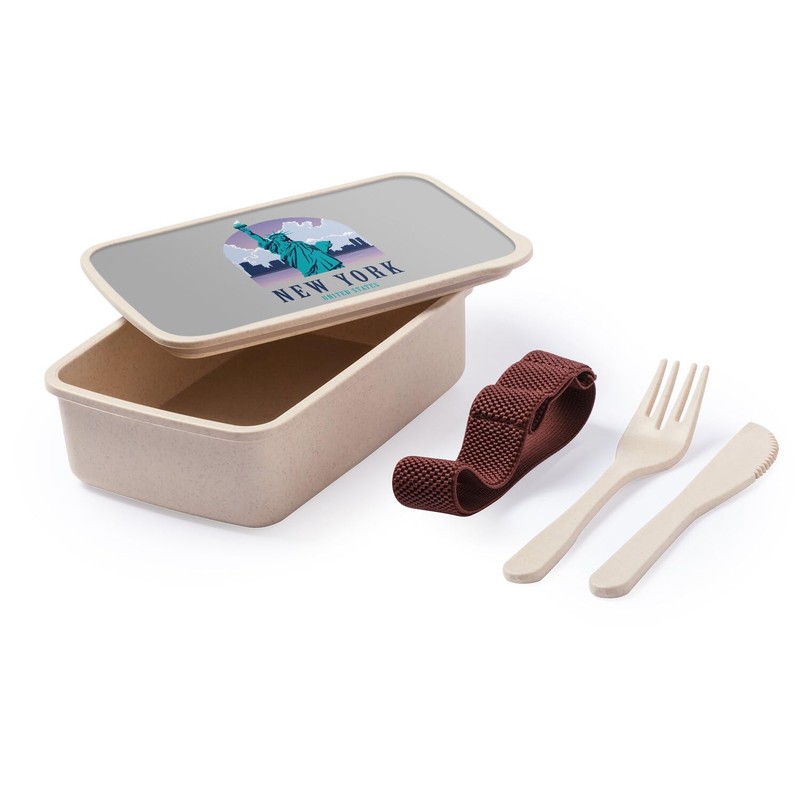 Fabulous Lunch Box Grey New York United States Illustration Statue