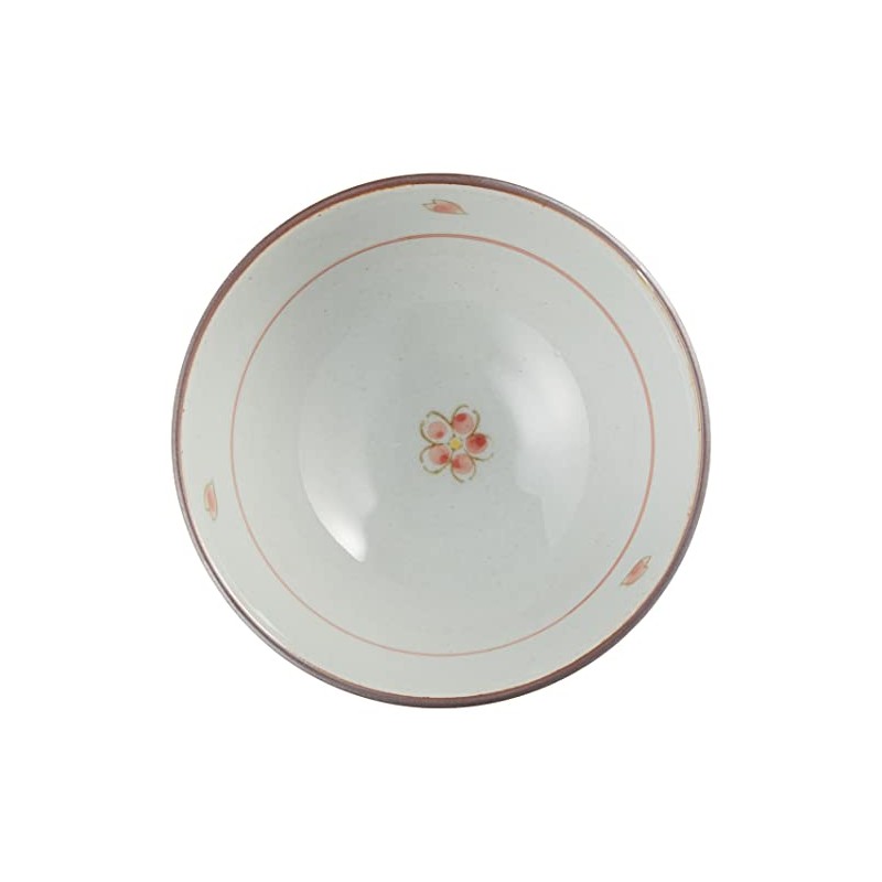 Rice Bowl: 有田焼 Vermillion Roll Inside Small Flower Three Function