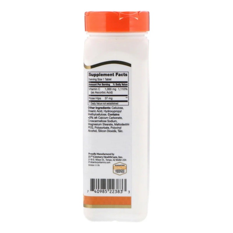 Vitamina C 1000mg con Rosa Mosqueta 21st Century 110 Tabletas