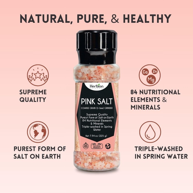 Herbion Naturals Himalayan Pink Salt Grinder - Coarse Grain, 225