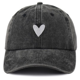 Womens Baseball Caps, Cute Heart Hat, Valentines Mothers Christmas Honeymoon Birthday Gifts for Girlfriend Mom Grandma Wife Aunt Sister Mrs Mimi Gigi Black