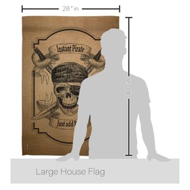 Breeze Decor H107047-BO Instant Burlap Coastal Pirate Decorative Vertical, House Flag 28"x 40", Multi-Color