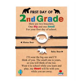UPROMI First Day of Second 2nd Grade Bracelet, Back to School Gifts Stuff Mommy and Me Mom Mother Daughter Bracelets First Day of School Gift