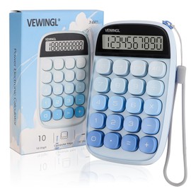 Mechanical Switch Calculator,Gradient Blue Calculator Cute 10 Digit Large LCD Display and Buttons,Calculator with Large LCD Display Great for Everyday Life and Basic Office Work