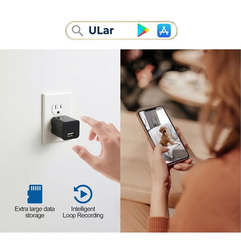 ULar Plug-in Security Camera, 4K UHD Small Nanny Pet Mini