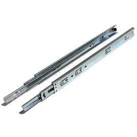 GlideRite Hardware 1835-ZC-1 18 inch 70 lb 1 inch 1 Pack 18" Side Mount 35mm Full Extension Drawer Slides with 1" Over-Travel, Silver