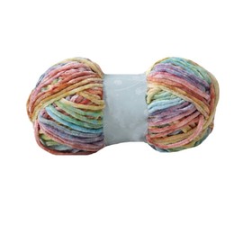 Clisil 100gram 196yard Gradient Velvet Yarn Crochet Knitting Dyed Rainbow Velvet Headband Hat Scarf Sweater Pillow Blanket Wrap DIY Soft Luxury Chenille Craft Yarns