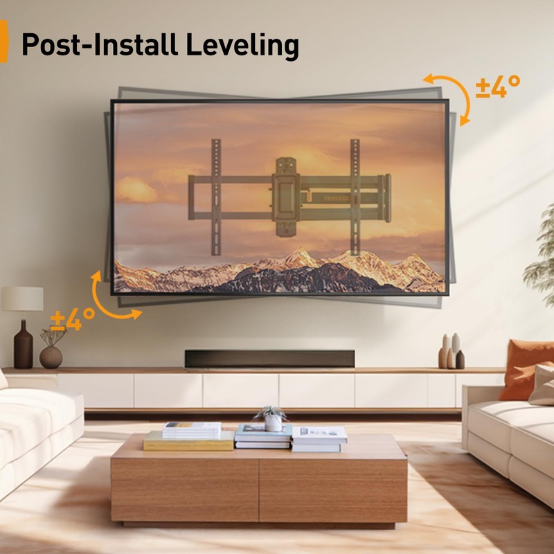 Perlegear Corner TV Wall Mount Long Arm TV Mount Bracket