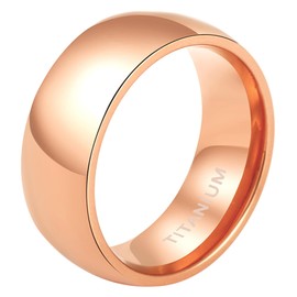 Cupimatch Titanium Ring Men's Women's Rings Black Gold Silver Rose Gold Band Ring Finger Rings Smooth Wedding Ring Engagement Ring Friendship Ring Size 47 to 72, Titanium