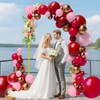 IRONHAVEN 7.2FTx4FT Metal Wedding Arch Frame with Reinforced Base Gold